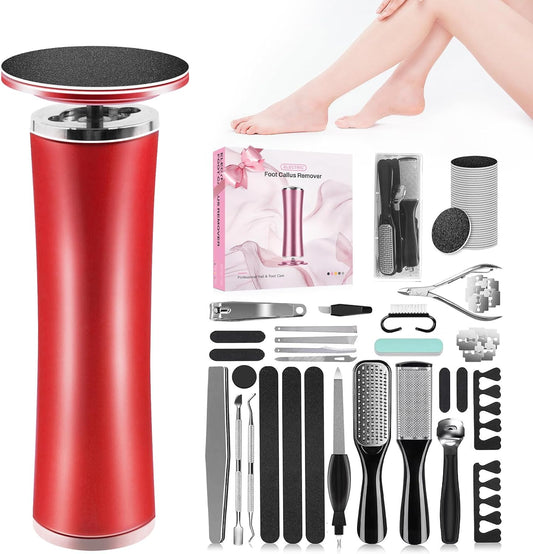 Electric Foot Callus Remover with 36 in 1 Pedicure Kit | Adjustable Speed | Mini Portable | 60 Pcs Sandpaper Discs | Professional Electric Callus Remover for Feet for Dead Skin and Calluses
