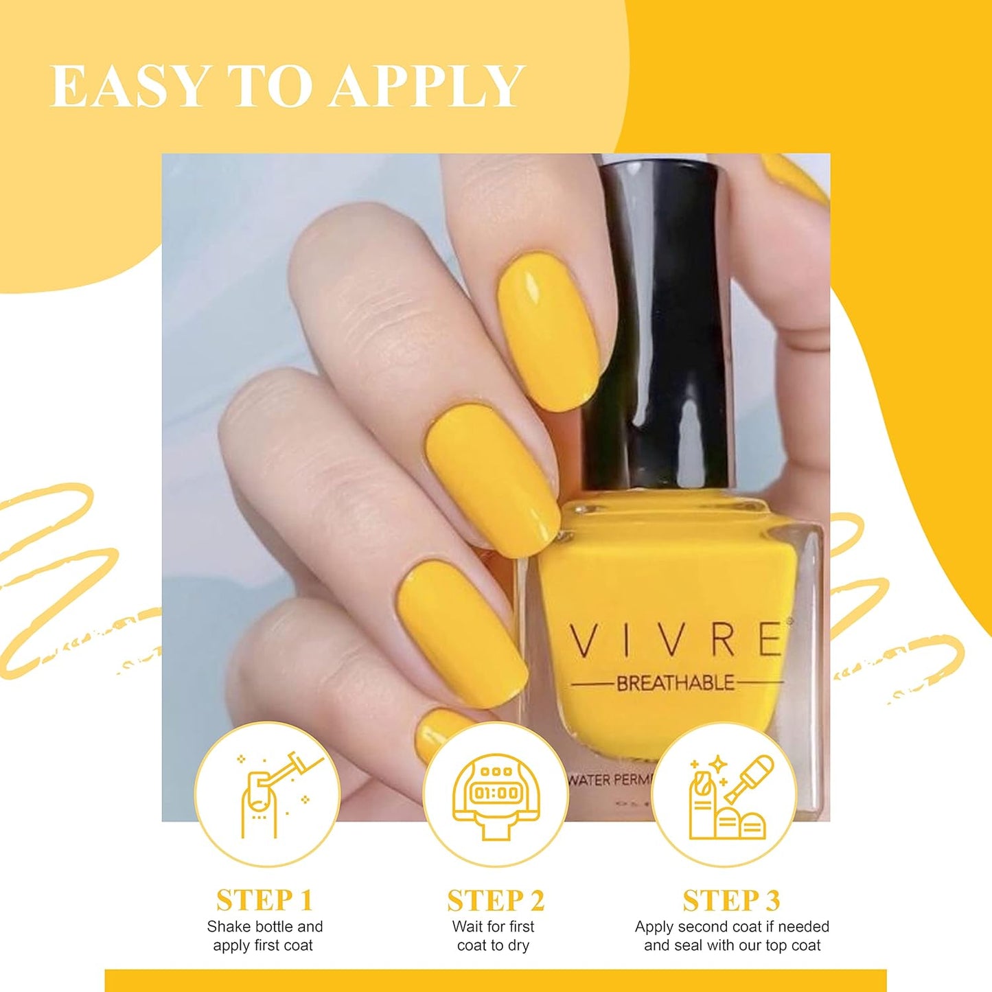 VIVRE Cosmetics Nail Polish - Quick Dry, Shiny, Halal for Girls, Vegan, Non-Toxic for Women, Long Lasting, Certified Breathable and Water Permeable - Butter Drizzle