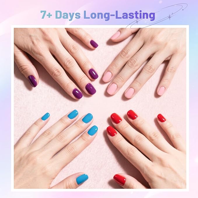 32 Color Perfume Nail Polish Set and 3 PCS Nail Strengthener, Red Pink Pueple and Green Quick Drying Nail Polish Set for Women Salon DIY Nail Art