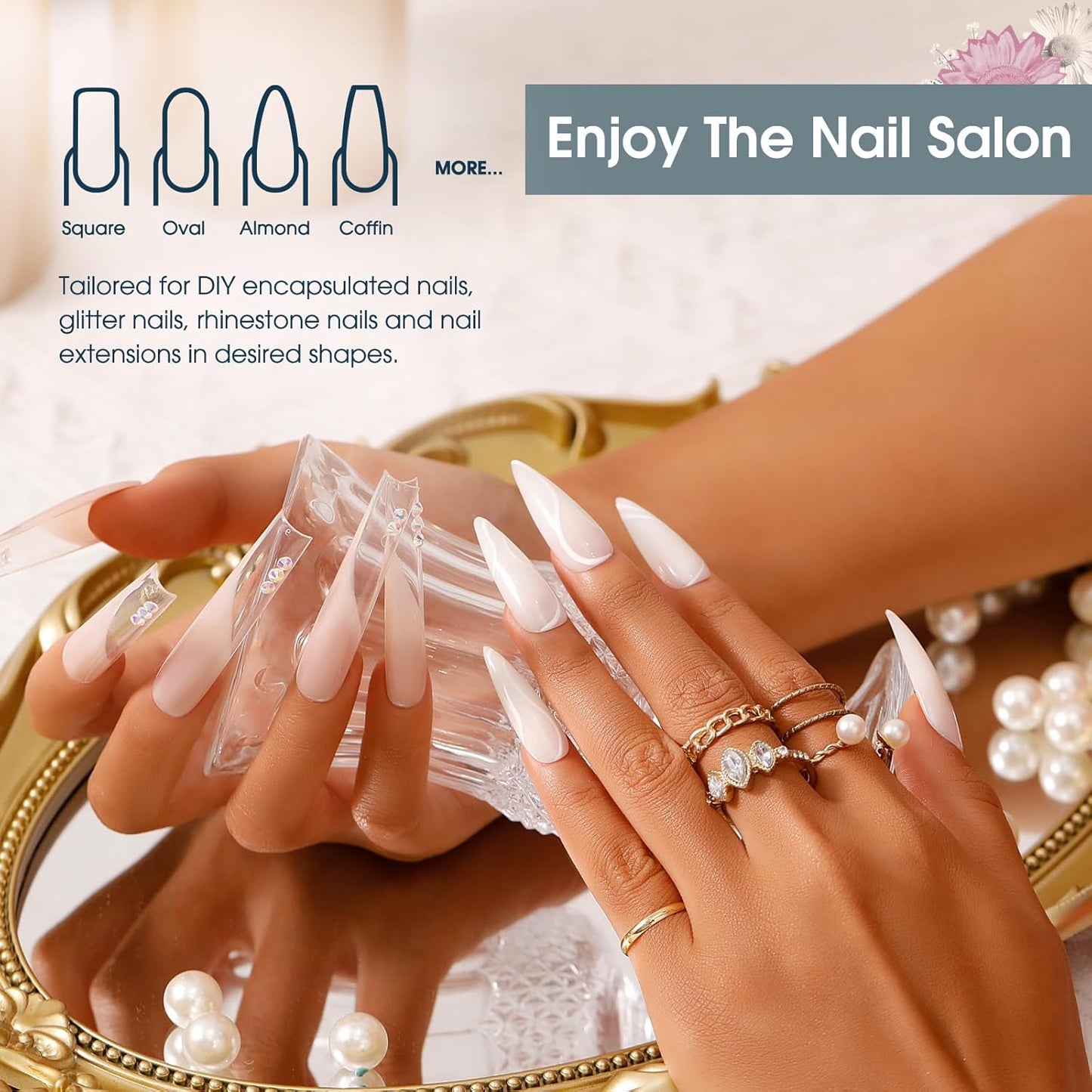 ROSALIND WhitePoly Extension Gel, 2oz/60ml White Poly Nail Gel for Nail Art Decoration, Pure Color Builder White Gel Nail Thickening Poly Extension Easy to DIY Use at Home Need UV Lamp