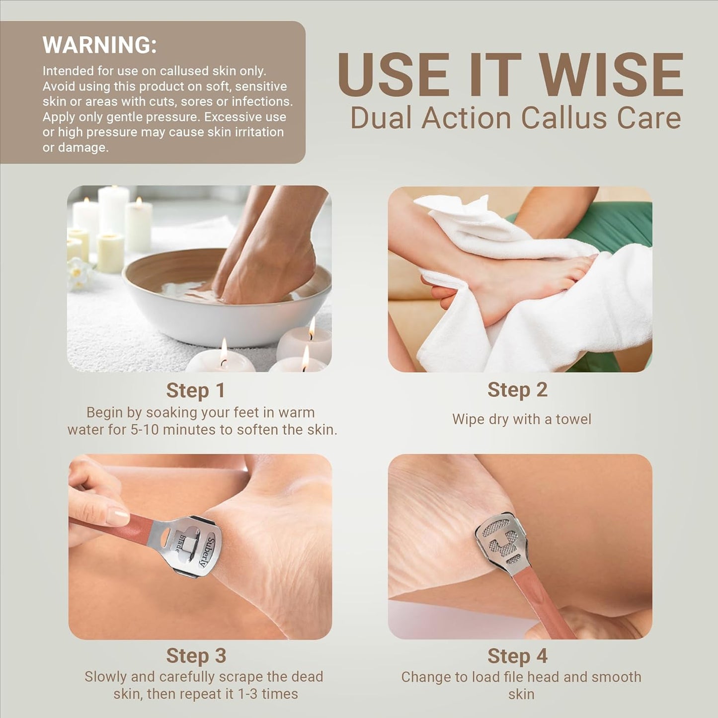 Callus Shaver for Feet – 410 Stainless Steel, Foot Shaver Callus Remover with 10 Replaceable Blades, Multi-Use for Corns & Dead Skin Removal – Pain-Free Pedicure Tool for Soft, Smooth Skin