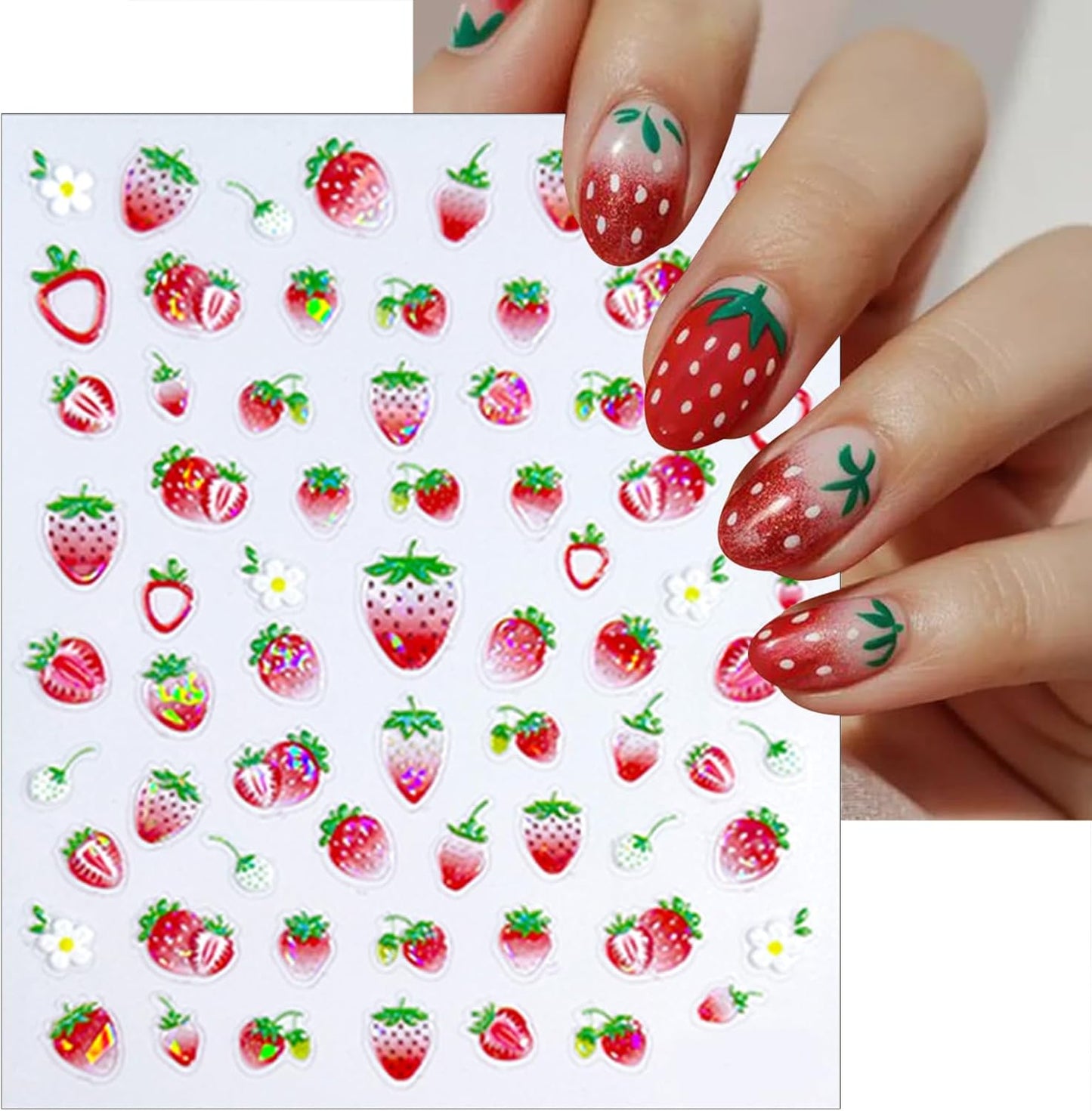 6 Sheets Summer Fruit Nail Art Stickers Decals 5D Jelly Embossed Fruit Shell Light Nail Stickers Lemon Kiwifruit Exquisite Design Summer Nails Decals Manicure Supply for Women DIY Nail Decorations