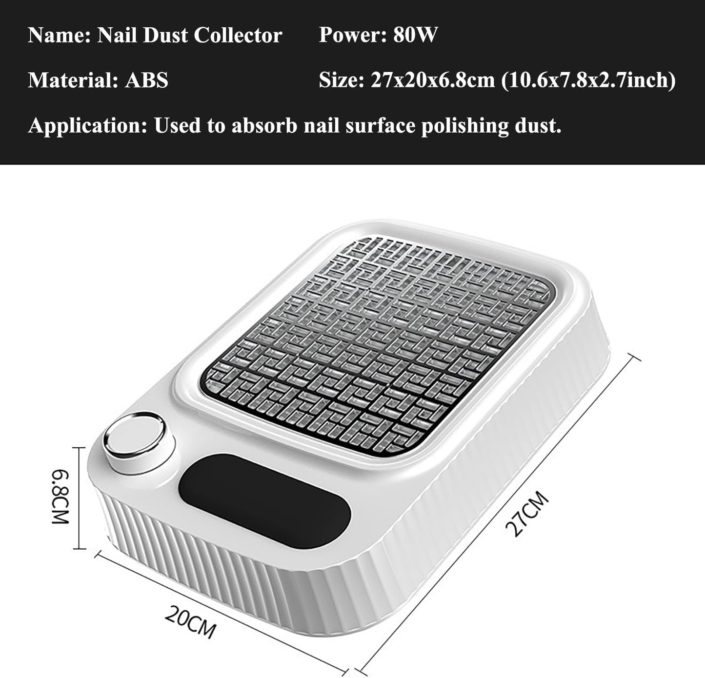 Winb Nail Dust Collector with Vacuum Fan - Professional Dust Extractor for Nail Tech, Powerful Suction & Ultra-Quiet | for Acrylic Nail Polishing