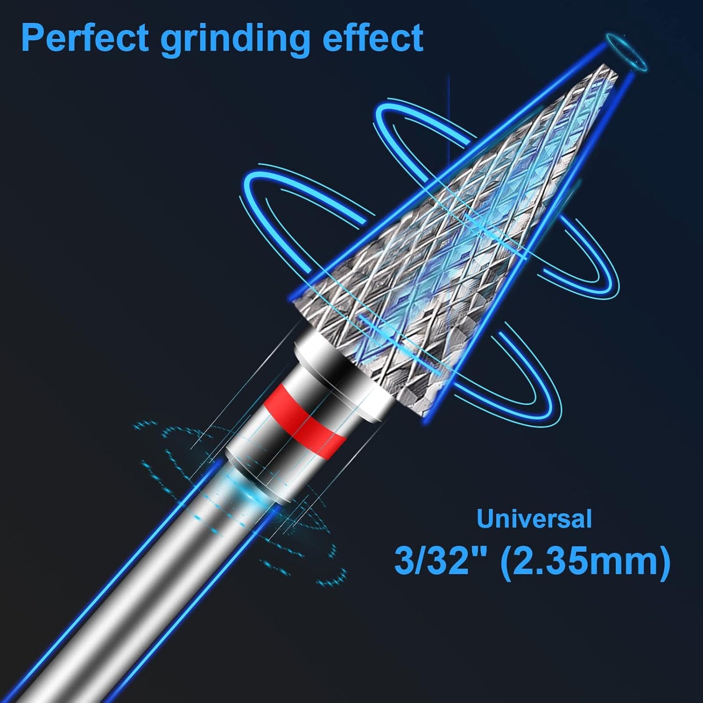 Diesisa 2 Pack Nail Drill Bits for Acrylic Nails, 3/32" Shank Drill Bits for Nails Professional Electric Nail Drill Bits for Home Salon/Fine+Medium Nail Bits - Nib