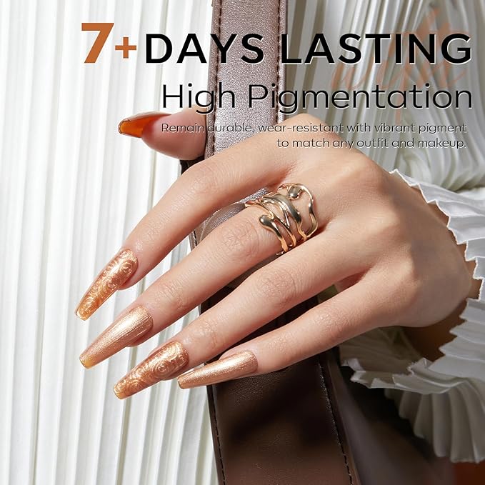 modelones Nail Polish Set, 6 Colors Pearl White Pink Nude Mini Nail Polish Set,Wedding Shimmer Champagne Nail Quick Dry Art DIY Home Salon Nail Art Manicure Gift for Women Girls