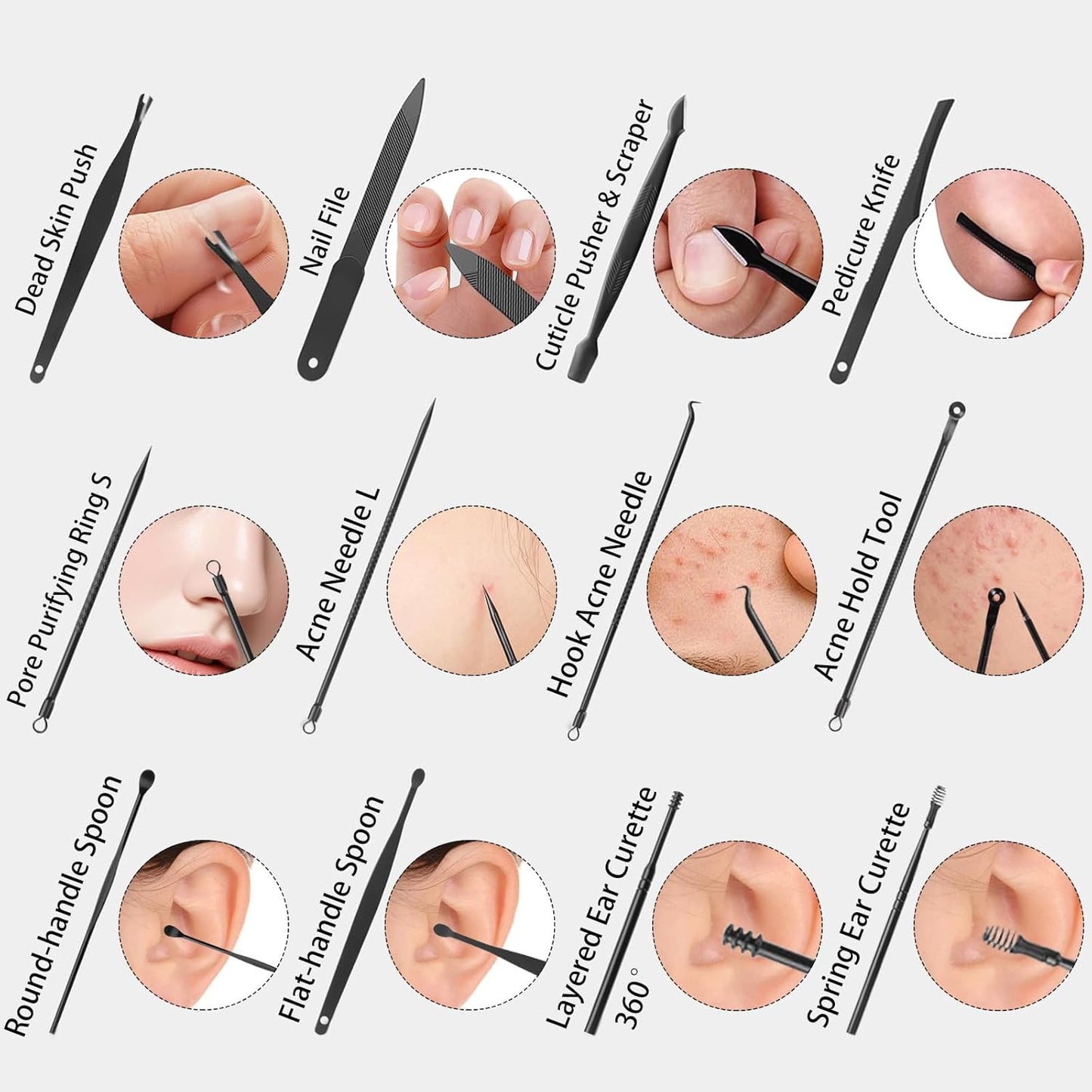 Nail Clippers Set, 26 Piece Manicure Set & Pedicure Kit, Stainless Steel Fingernail & Toenail Clipper Cutters, Professional Nail Care Tools with Luxurious Travel Case for Men and Women, Brown