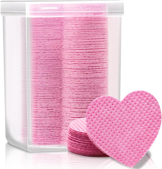 Eyelash Extension Glue Wipes 200 PCS Lint Free Nail Wipes Non-Woven Fabric Lash Glue Wipes Nail Polish Remover Wipes for Lash Extension Supplies (Pink)