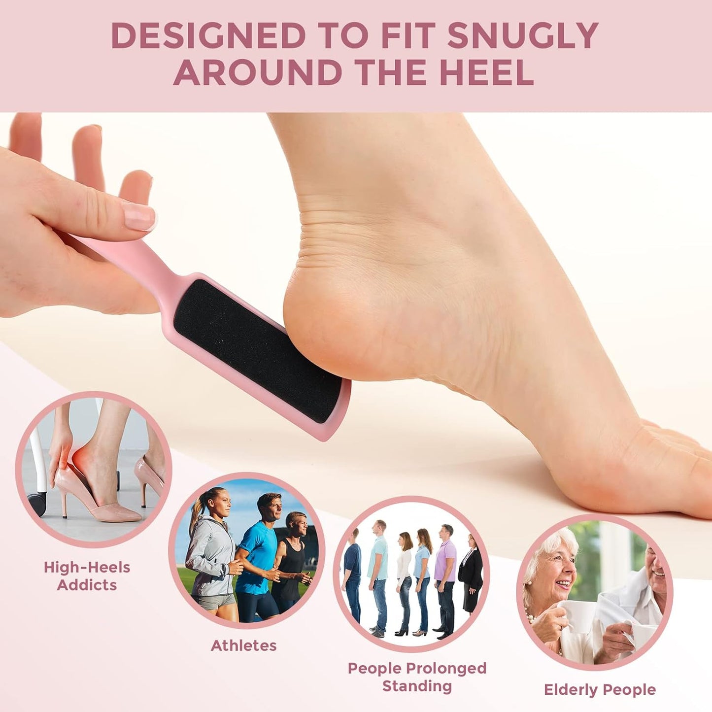 30 Pcs Foot File Dead Skin Foot Scrubber Remover Pedicure Double Sided Callus Heel Foot Scraper Professional Foot Exfoliator Feet Rasp for Smoothing Hard Rough Skin Kit, Pink, White, 7.87 x 1.77 Inch