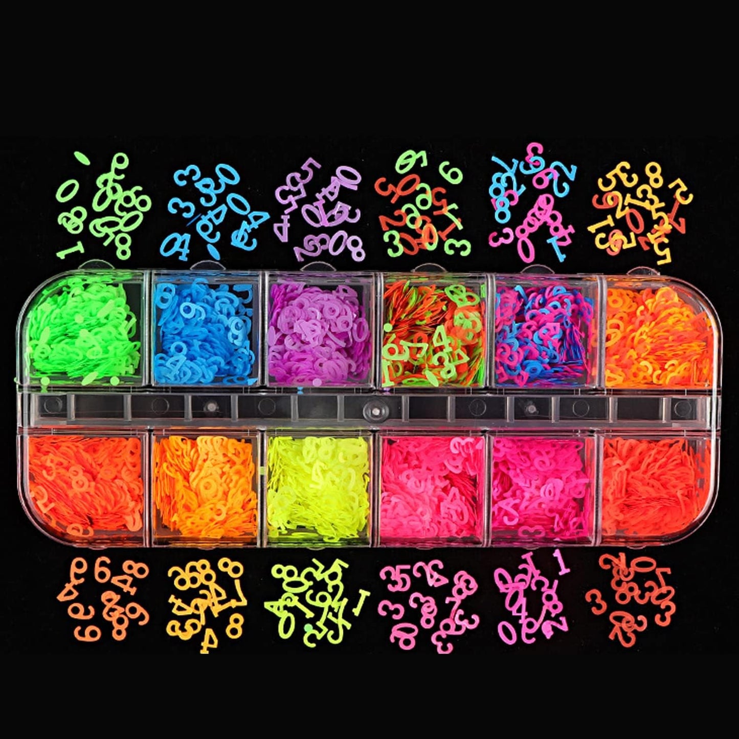 Letters Glitter Nail Art Sequins, Holographic Laser 3D Sparkly Nail Flakes Design, Alphabet Numbers Acrylic Nails Supplies for Women Girls Manicure Charms Decorations DIY Resin Nail Art Tips Crafts