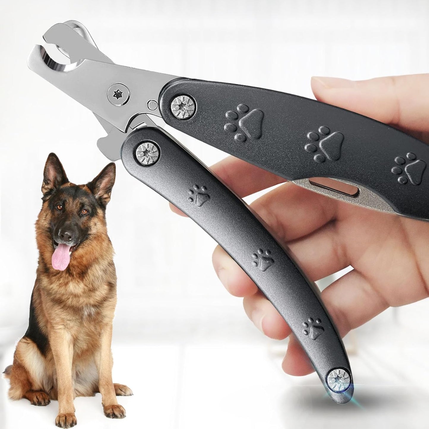 2025 Quiet Design Dog Nail Clippers for Anxiety Sensitive Dogs, Sharp Cut Through Thick Nail in One Squeeze, 3 in 1 Compact Build-in Nail File & Comb, Heavy Duty