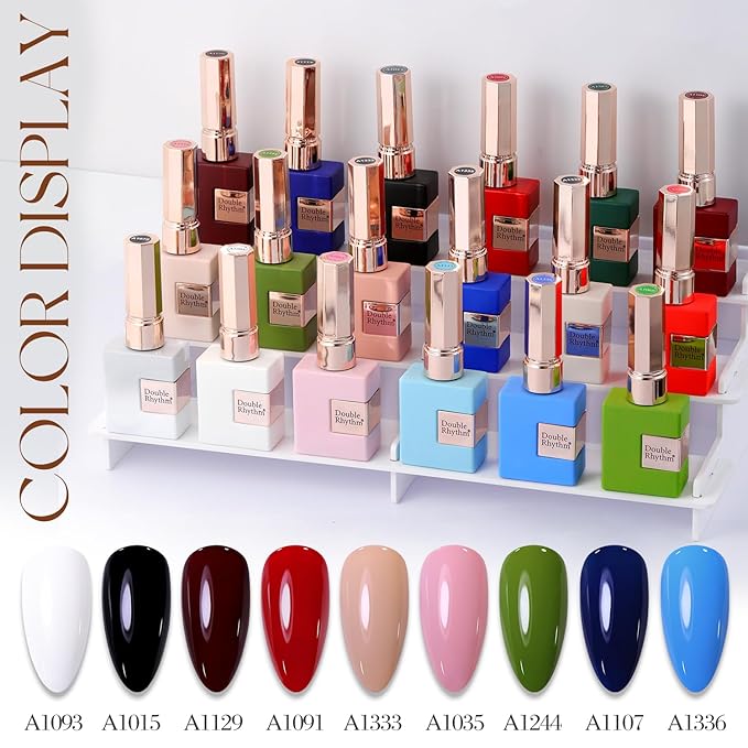 Double Rhythm 15ML Gel Polish Pure Sheer Same Color Same Bottle Soak Off Gel Polish Art Manicure Salon DIY at Home for Women (Pink White-A1479)