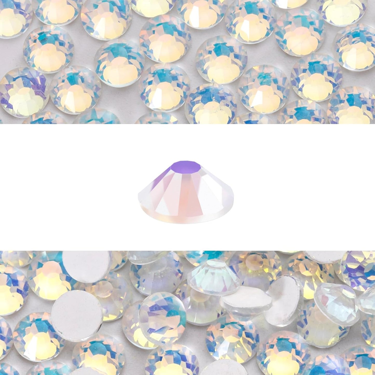 Novani 3000 Pieces Flatback Rhinestones Glass Round Gems F-White Crystals for Nail Art DIY Crafts Clothes Shoes,SS16,3.8-4.0mm