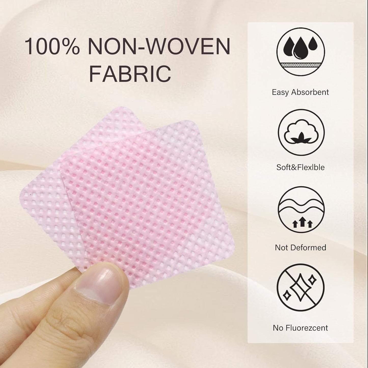 800 PCS Lint Free Nail Wipes Eyelash Extension Glue Wipes Absorbent Soft Super Non-Woven Fabric Lash Glue Wipes Nail Polish Remover Wipes for Lash Extension Supplies（Pink