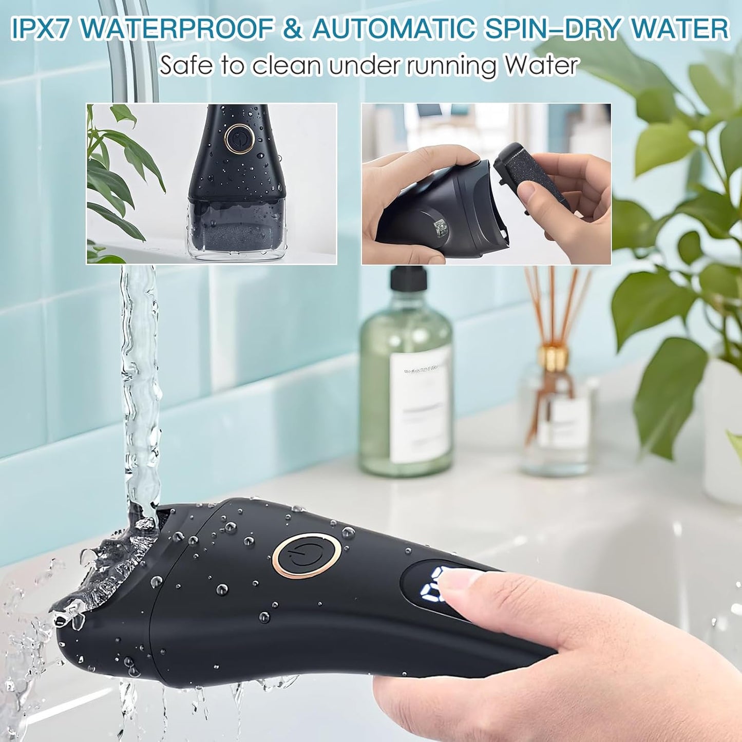 Electric Foot File Callus Remover for Feet - 9pcs Larger Grinding Head&3Speed, Pedicure Kit Foot Scrubber Deadskin Callus Remover, Foot Care Kit Pedicure Tools for Dead Skin Callus Hardskin Dry Cracks