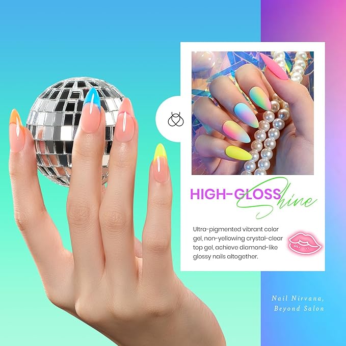 beetles Gel Polish Set, Halloween Neon Kit 20 Colors Gel Nail Polish with 3Pcs Base Gel Top Coat Hot Pink Orange Blue Magenta Lemon Green Colors Soak Off UV Manicure Rainbow Nail