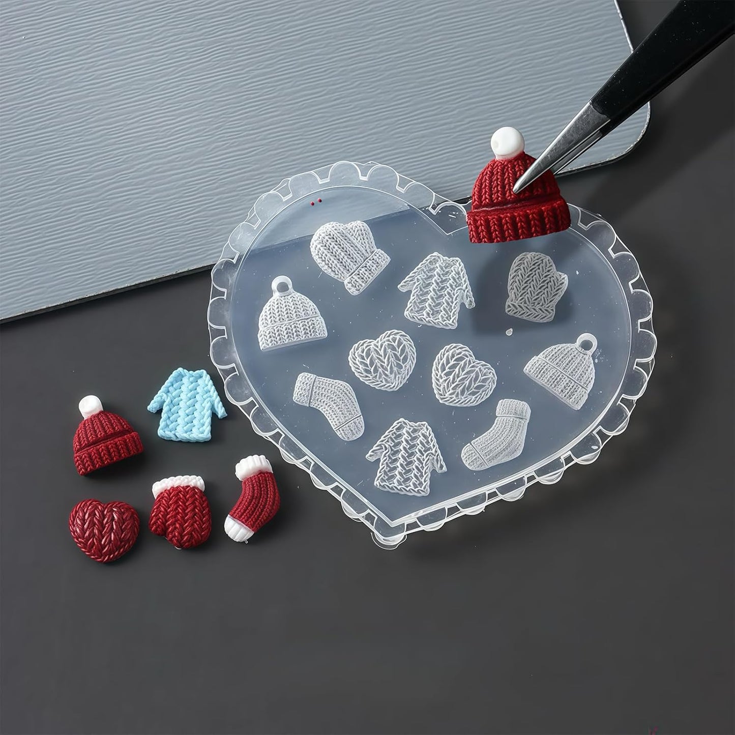 4 Pcs Christmas Silicone Nail Art Molds for Women Resin Nail Design