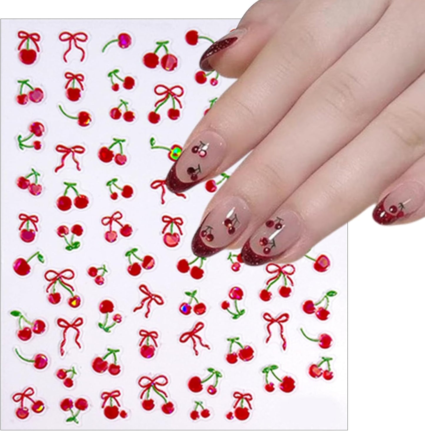 6 Sheets Summer Fruit Nail Art Stickers Decals 5D Jelly Embossed Fruit Shell Light Nail Stickers Lemon Kiwifruit Exquisite Design Summer Nails Decals Manicure Supply for Women DIY Nail Decorations