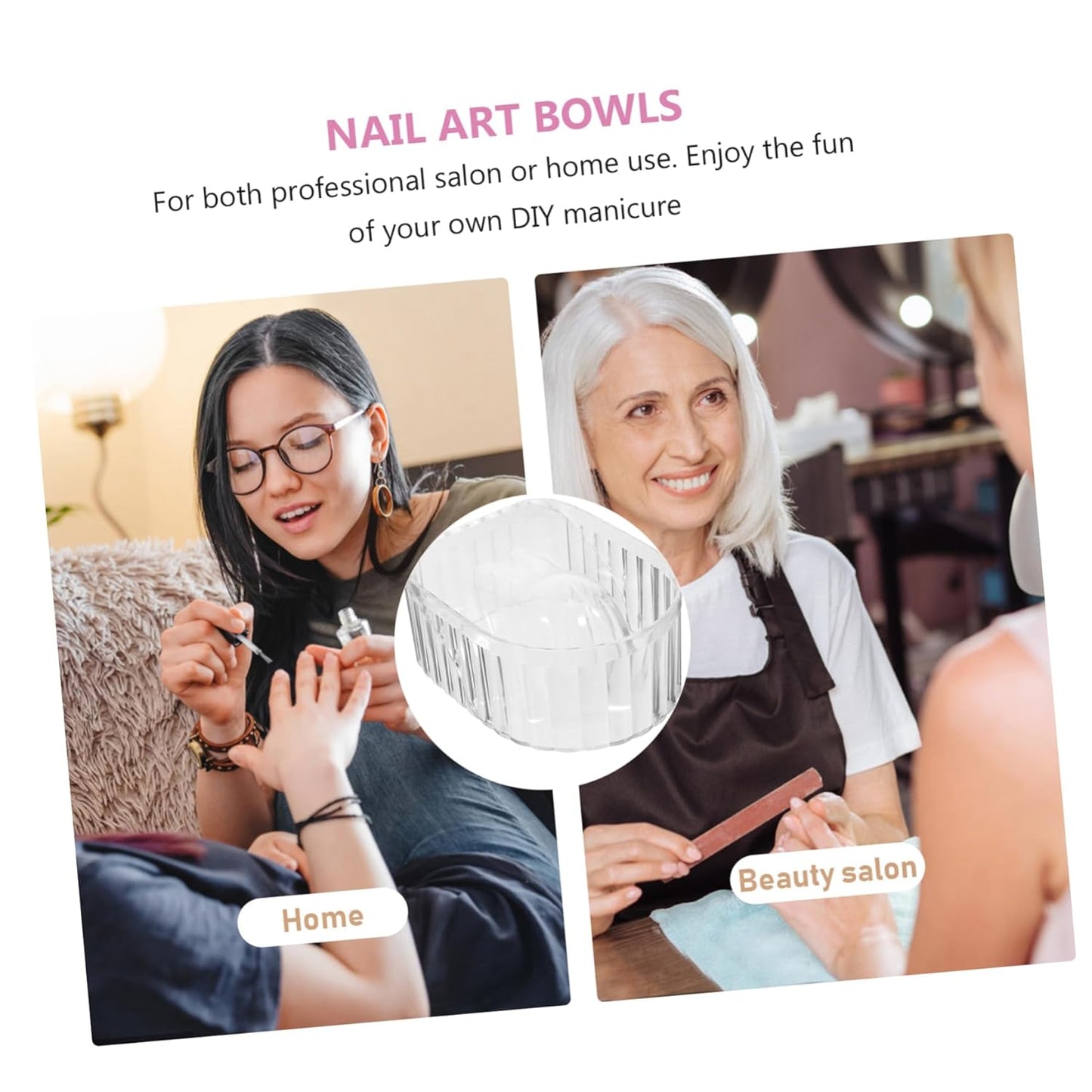 Nail Beauty Tool Nail Soaking Bowl for Home Salon Acrylic Nail Soak Bowl