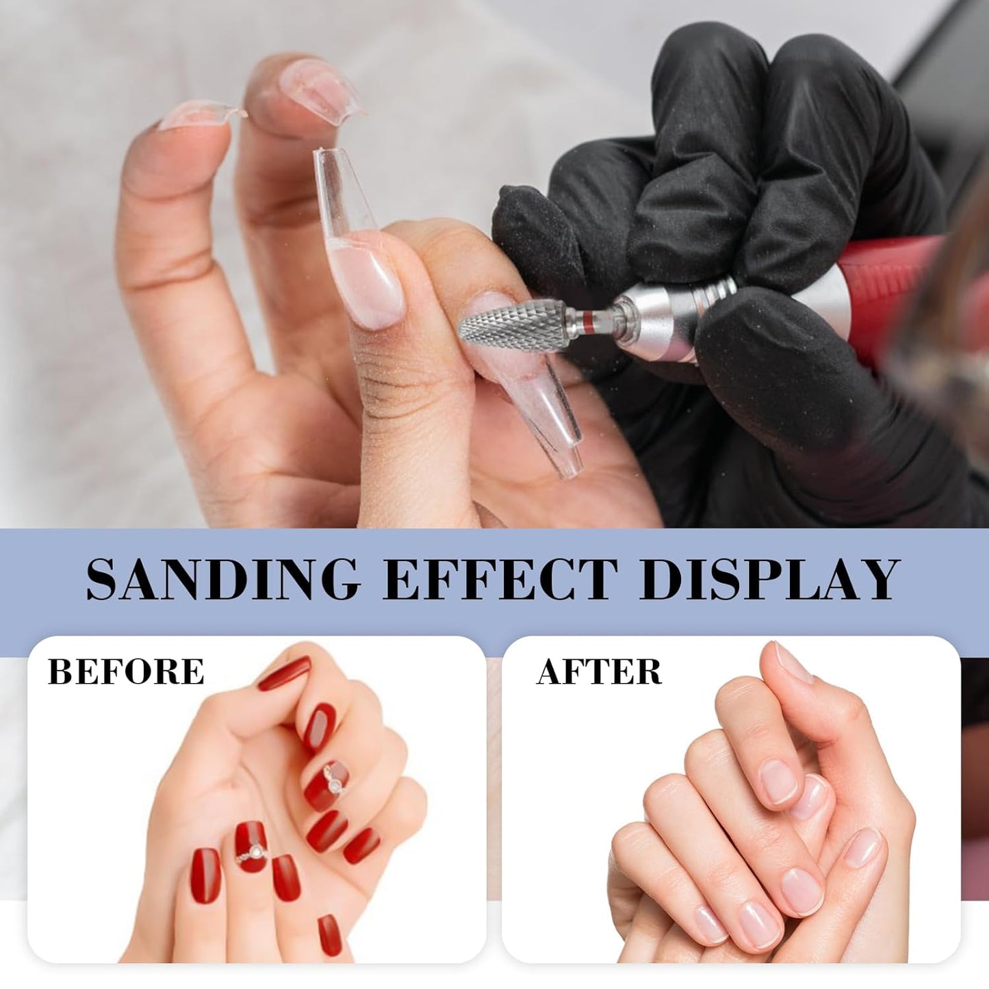 3/32" 5 in 1 Professional Carbide Nail Drill Bits Sets, 2 Pack Tungsten Safety Drill Bits Tech, Cuticle Bit Fast Remove for Manicurist Nail Salon Manicure Pedicure Gel Polishing (Round Head)
