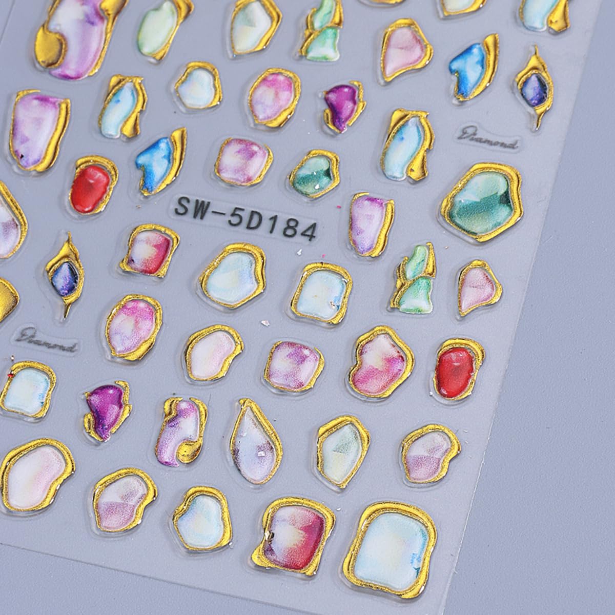 Marble Nail Art Stickers 5D Embossed Gold Line Marble Nail Decals 2PCS Gradient Bloom Metallic Irregular Grain Design Self-Adhesive Manicure Stickers Accessories for Women DIY Nail Art Decorations