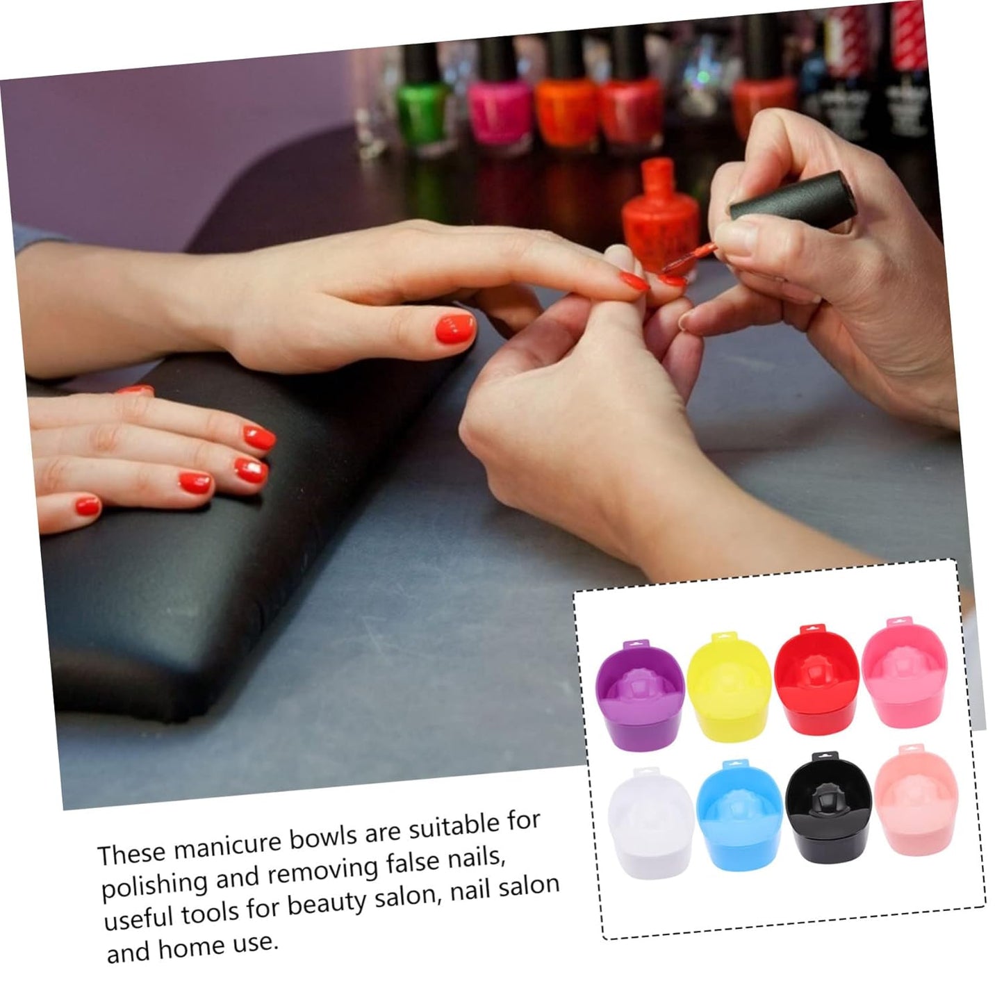 Housoutil Manicure Bowls for Soaking Bulk 8pcs Nail Art Bowls Warm Water Compatibility