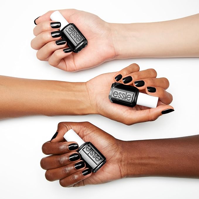 essie Salon-Quality Nail Polish, 8-Free Vegan, Jet Black, Licorice, 0.46 fl oz