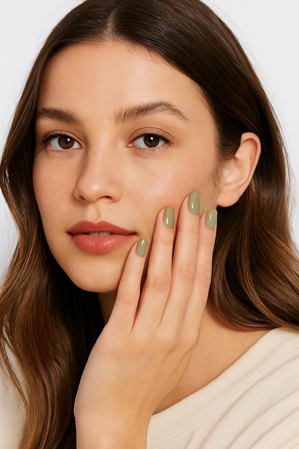 roro AHA Infused 21+ Free Nail Polish - Chip-Resistant High-Impact Nail Color Lacquer Made in the USA, Vegan/Cruelty-Free, Gluten-Free, Extra Olives, Light Sage Green, .4Fl Oz/12mL