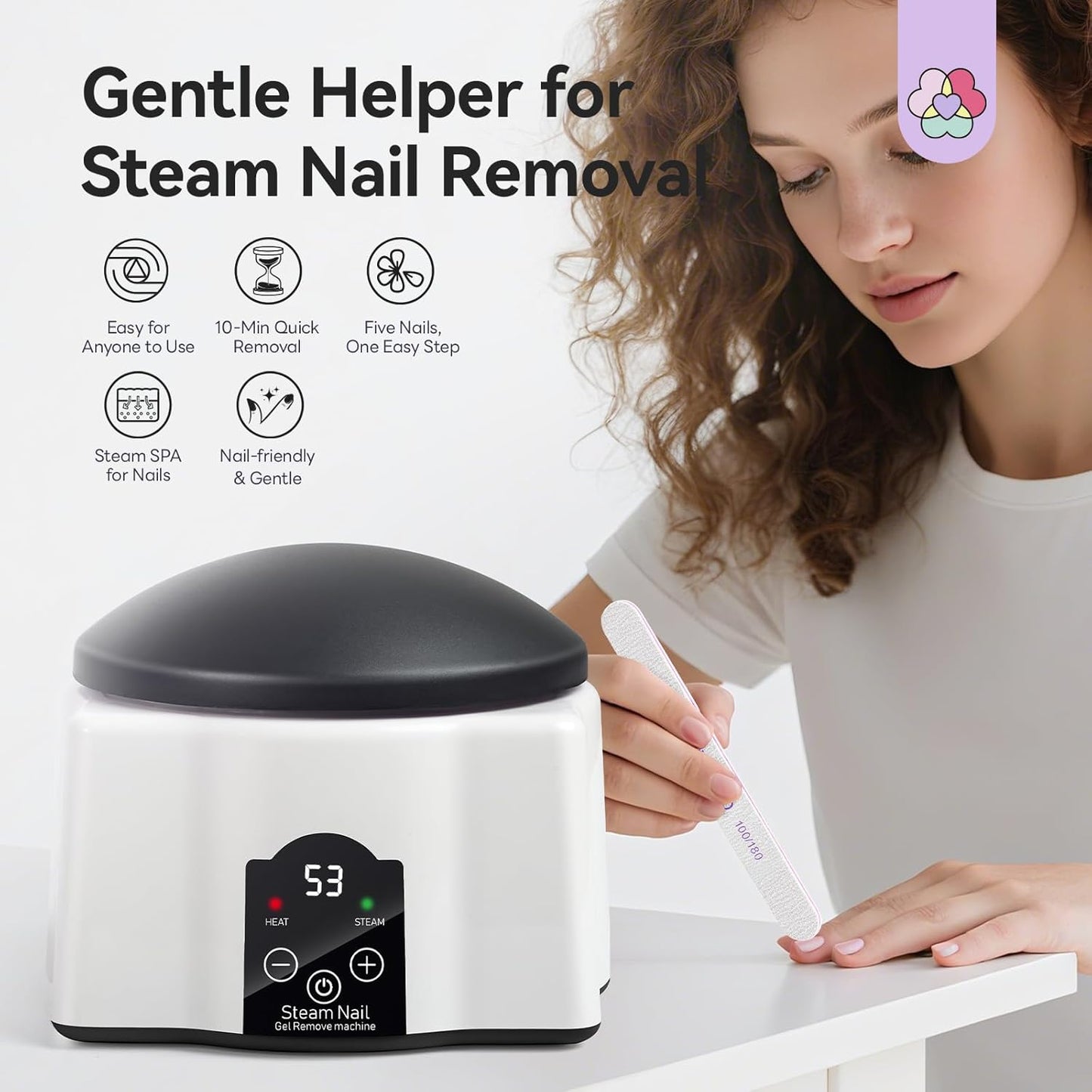 SAVILAND Advanced Nail Soaking Bowl: Gel Nail Polish Remover Machine Nail Steamer Remover Gel Polish Removal Electric Acrylic Nail Remover Soak off Bowl Gel Polish Remover with Cuticle Oil Salon Home