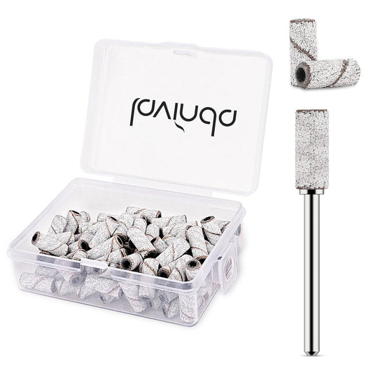 Lavinda Sanding Bands for Nail Drill with 3.1mm Mandrel Bit, 80 Piece Set Mini Small Sanding Bands Nail Drill Bits for Acrylic Nails Gel Manicures and Pedicures (120 Grit, Zebra)
