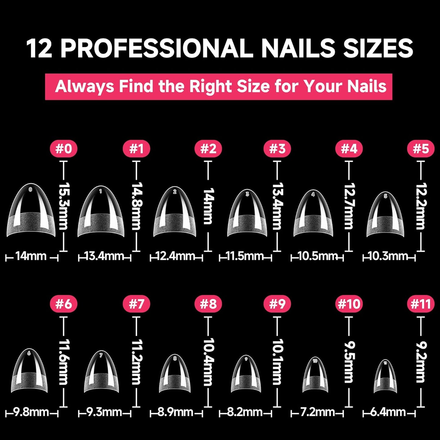 UNA GELLA Short Almond Gel Nail Tips: 504PCS Acylic Nail Tips Almond Shape Extra Short Pre Etched Half Cover 12sizes Salon Quality Soft Press On Nails DIY for Home Nails Extension