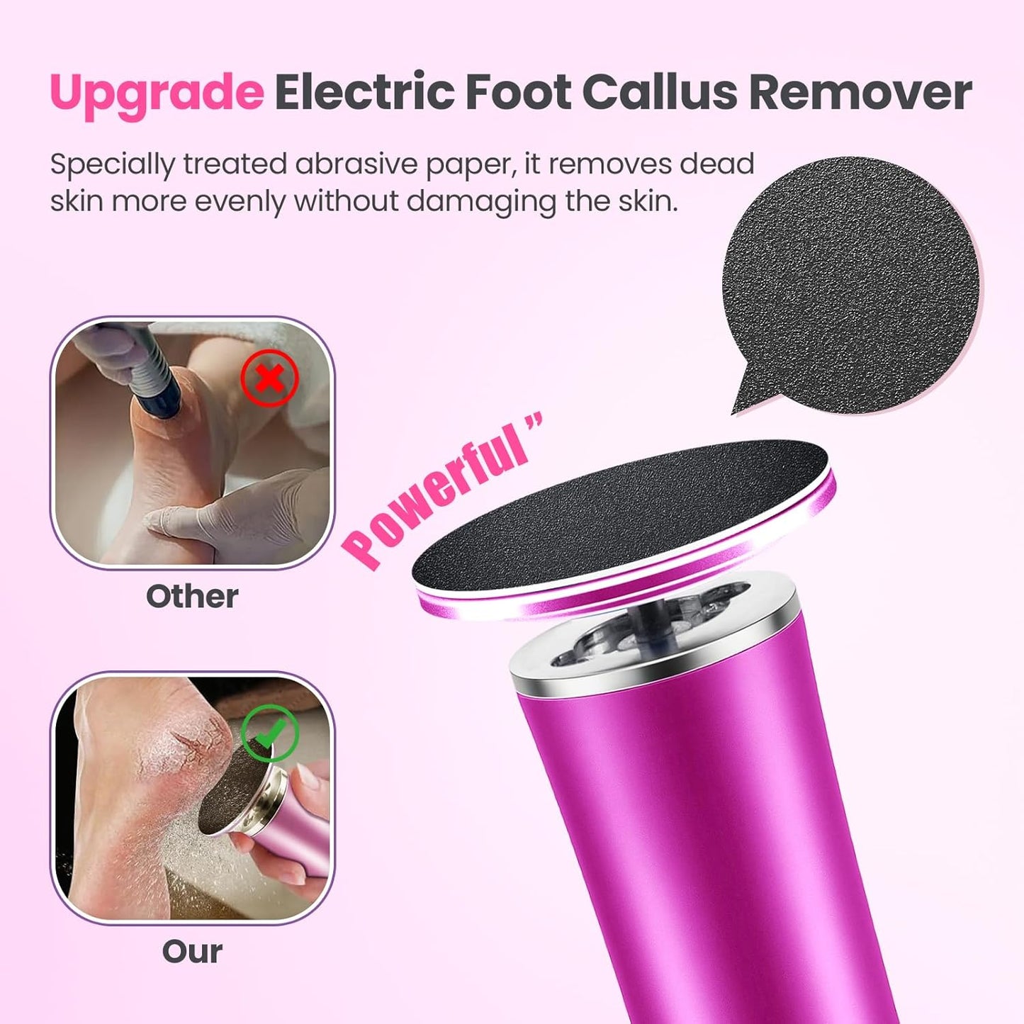 Electric Foot Callus Remover with 36 in 1 Pedicure Kit | Adjustable Speed | Mini Portable | 60 Pcs Sandpaper Discs | Professional Electric Callus Remover for Feet for Dead Skin and Calluses