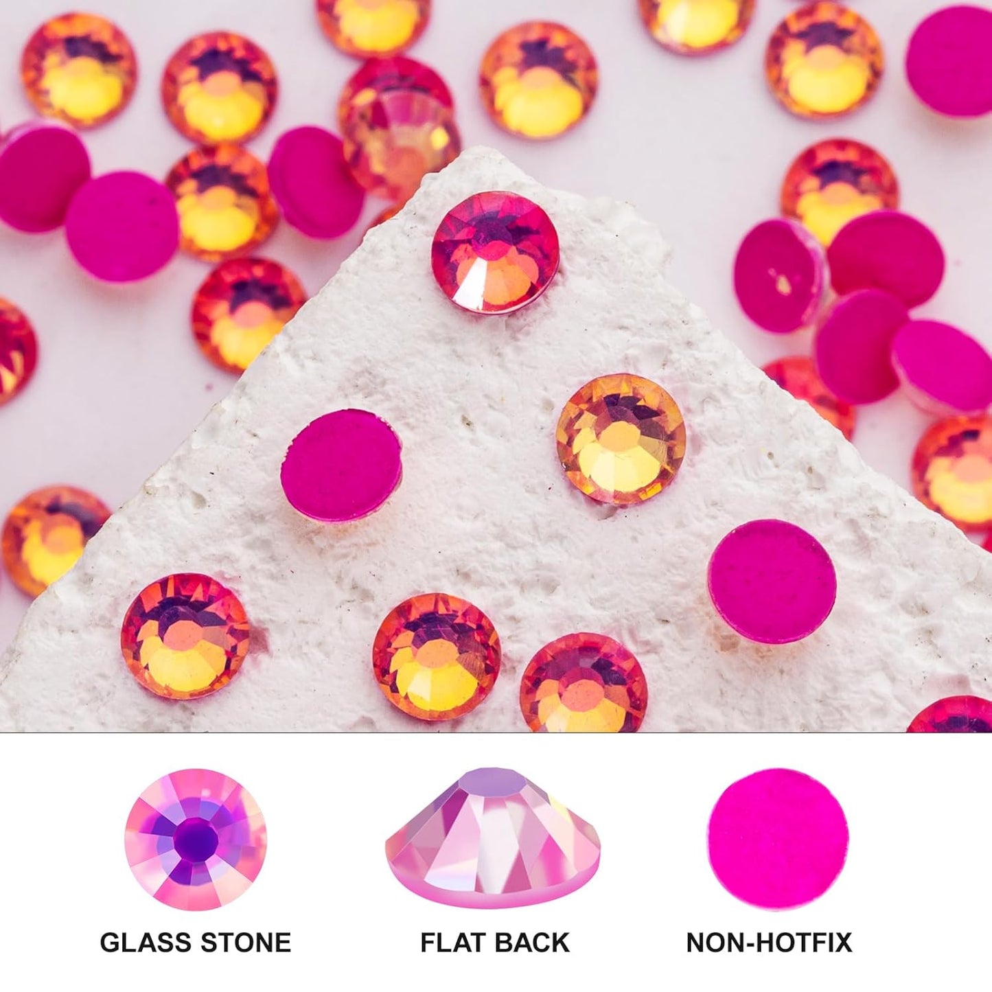 Novani 3000 Pieces Flatback Rhinestones Glass Round Gems F-Rose Crystals for Nail Art DIY Crafts Clothes Shoes,SS10,2.7-2.9mm