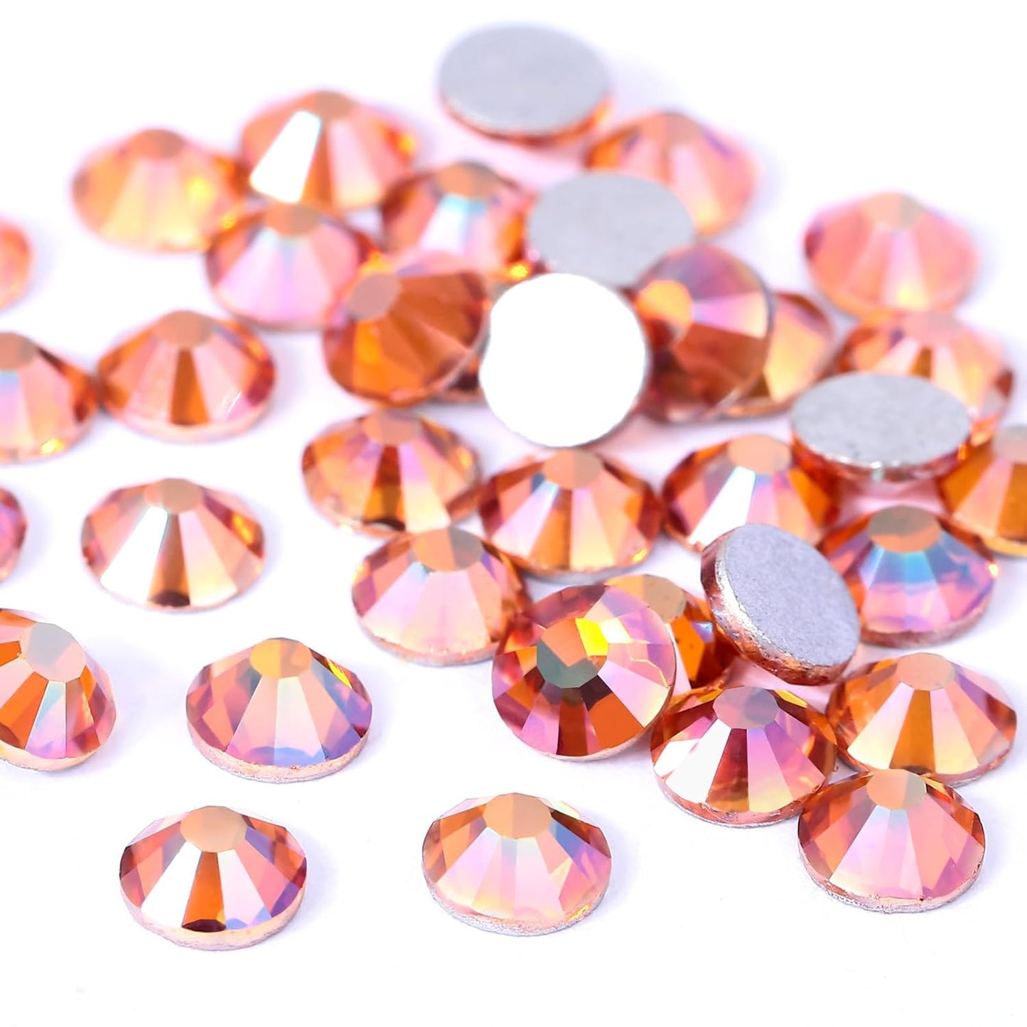 Novani Rhinestones 288Pcs Flatback Crystal Round Loose Gemstones Glass Rhinestones for Crafts Makeup Nail Art Clothes Shoes DIY Decorations(SS30,6.4-6.6mm,Amber)