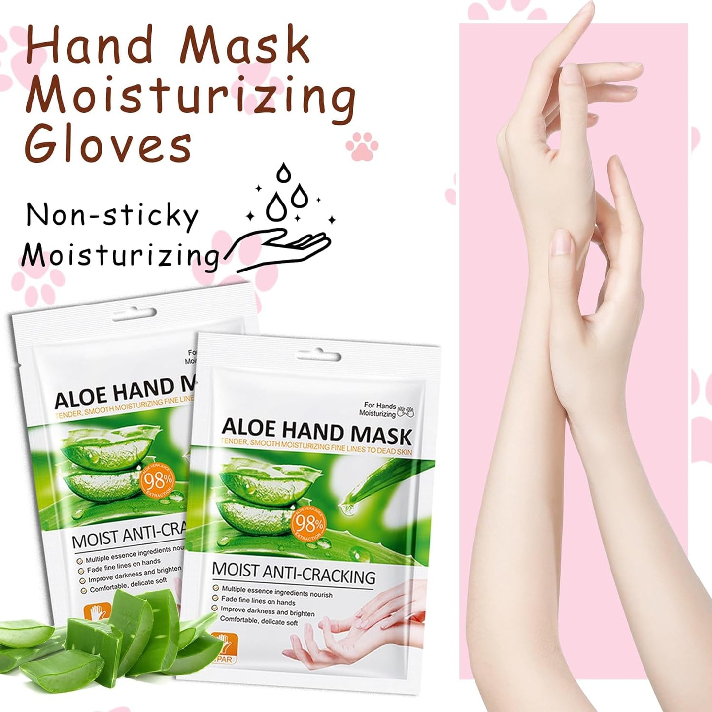 Hand Masks, 6 Pairs Hydrating Exfoliating Hand Peeling Mask, Smooth Hand Masks Moisturizing Gloves Overnight for Dry, Rough, Cracked Hands, Hand Skin Moisturizer Glove for Women Men（N