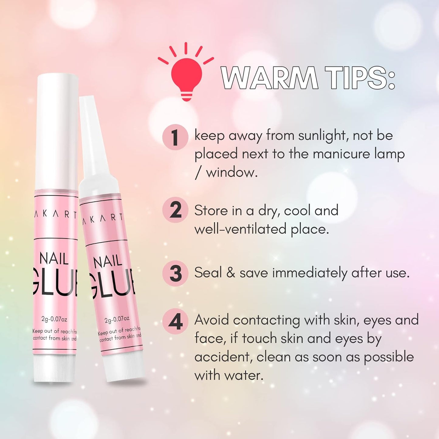 Makartt Super Strong Nail Glue: 100PCS Long Lasting Professional Adhesive for Acrylic and Press on Nails Repair, 0.07oz Supplies for DIY Salon and Home Use