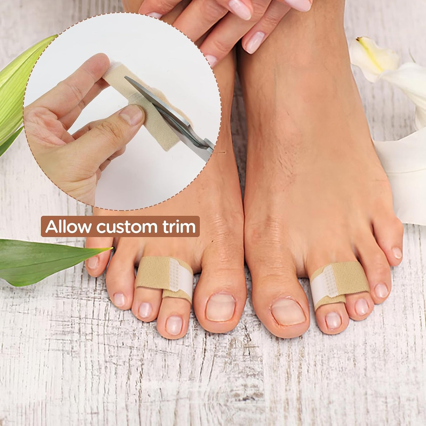 10 Pack Adjustable Fabric Toe Wraps - Comfortable Toe Corrector Protectors for Bunion Relief and Foot Care