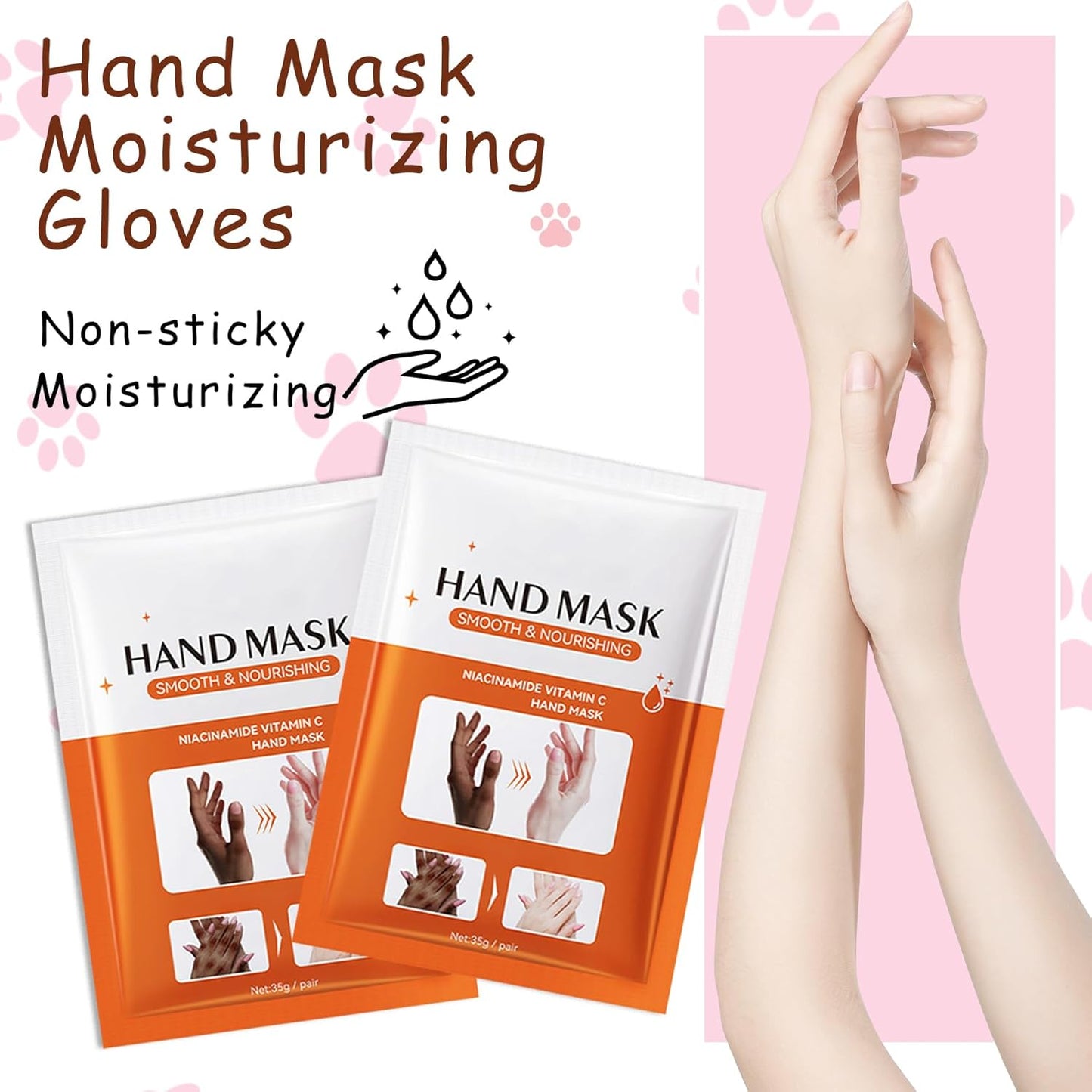Hand Masks, 6 Pairs Hydrating Exfoliating Hand Peeling Mask, Smooth Hand Masks Moisturizing Gloves Overnight for Dry, Rough, Cracked Hands, Hand Skin Moisturizer Glove for Women Men（E