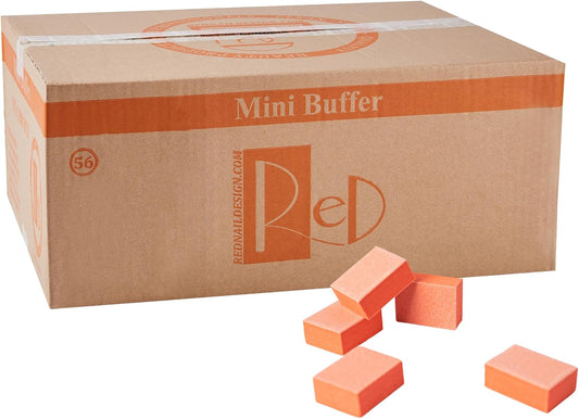 RED Nail Design Disposable Mini Nail Buffers - 1500 PCS, 80/100 Grit Single-Use Buffing Blocks for Natural & Acrylic Nails - Compact Nail Buffer Blocks for Manicure & Pedicure - for Home & Salon