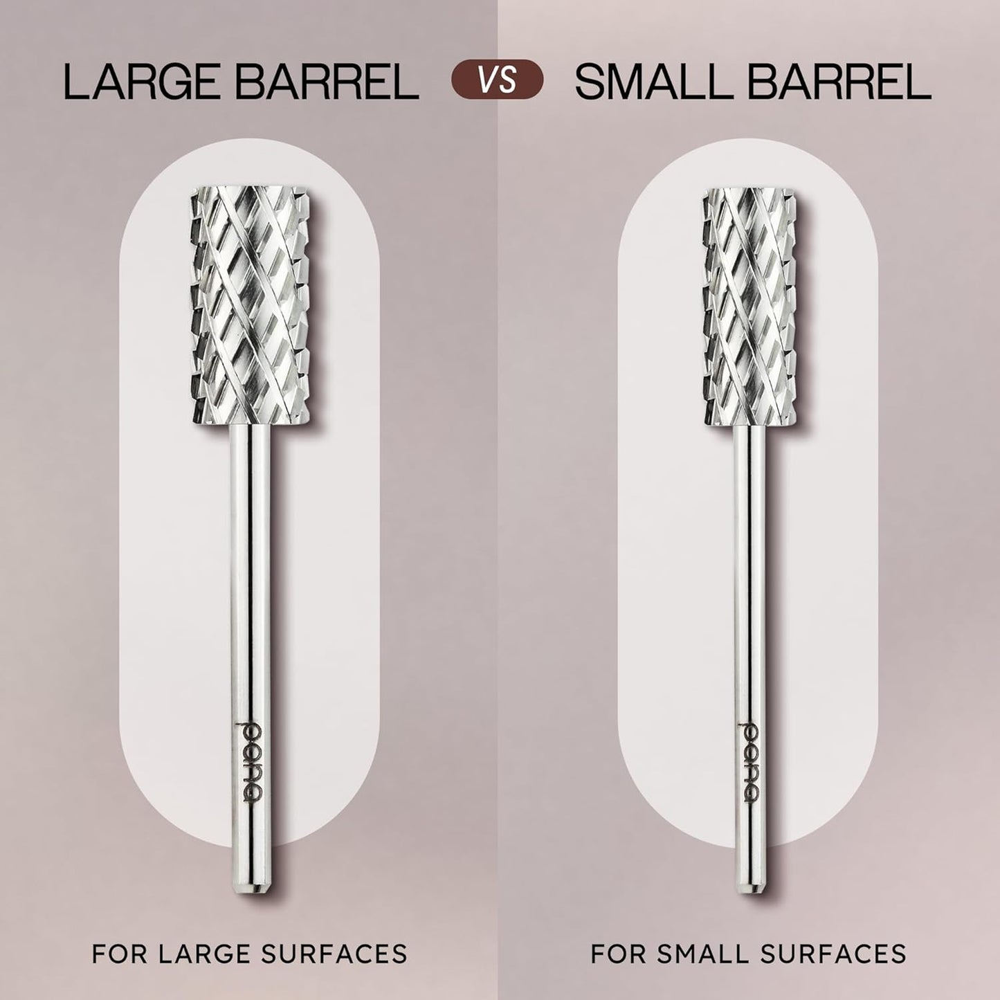 PANA Flat Top Large Barrel 3/32" Shank Size - (Silver, 4X Coarse Grit) - Fast remove Acrylic or Hard Gel Nail Drill Bit for Manicure Pedicure Salon Professional or Beginner