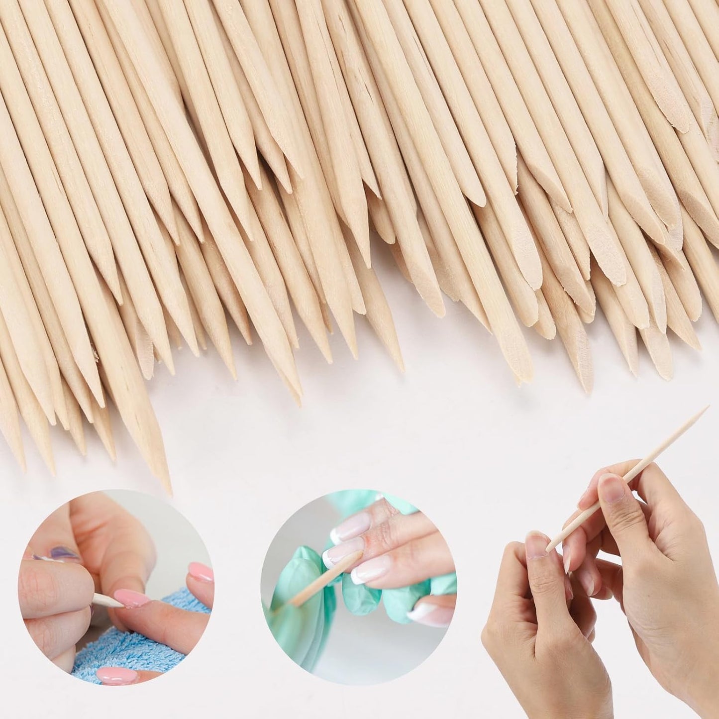 277Pcs Toe Separators Set- Nail Spa Party Tools, Mini Nail Files Buffers Block, Orange Nail Sticks Pedicure Wood Cuticle Pushers