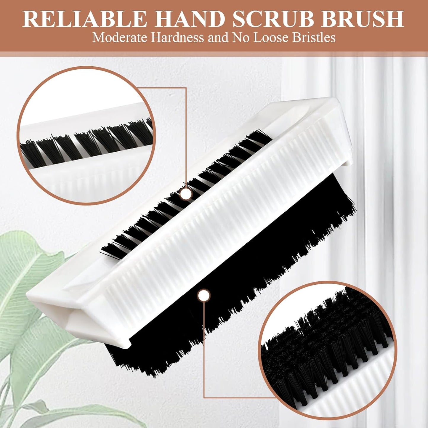 8Pcs Fingernail Brushes, Plastic Surgical Scrub Brushes for Nail Cleaning, Soft Two-Sided Non Disposable Nail Scrubber Brushes for Cleaning Nail and Toes White and Black