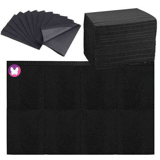 Nail Table Mats Disposable Nail Art Paper Towels,50PCS Black Waterproof 3 Ply Nail Art Paper 13" X 17" Pads for Nail Table Decoration Kit,Nail Art Accessories