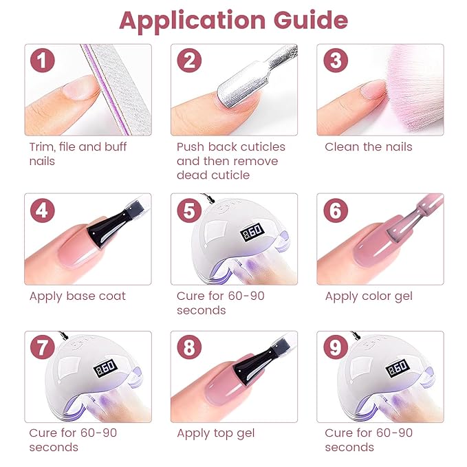 RARJSM Nude Gel Nail Polish Purplish Pink Sheer Neutral Skin Tone Color Ice Jelly Clear Pink Gel Polish Transparent Nail GelPolish Soak off UV LED Cured for Home Salon DIY Manicure 15ml Single Bottle