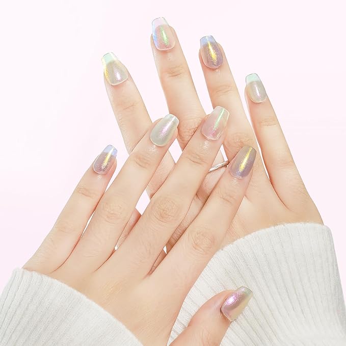 MIZHSE Aurora Pink Nail Polish, Quick Dry Shimmer Nail Polish, Air Fast Drying Mermaid Regular Nail Lacquer Non Gel Oil-based Nail Art Manicure Home DIY