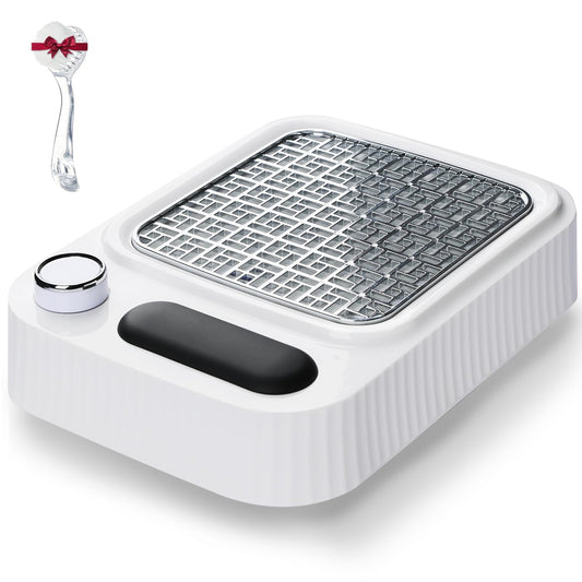 80W Nail Dust Collector with Reusable Filter for Acrylic Gel Nails, Vacuum Fan Dust Collector for Beginner, Adjustable Nail Vacuum Suction Fan for Manicure Pedicure at Salon or Home