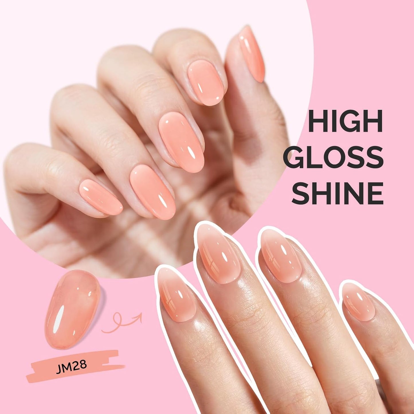 MelodySusie Nude Gel Nail Polish, 0.5Fl.oz Jeweliver Milky Gel Polish Milky Nude Pastel Color Sheer Gel Nails Soak Off UV LED Light Cure Gift for Manicure Nail Art DIY at Home JM28