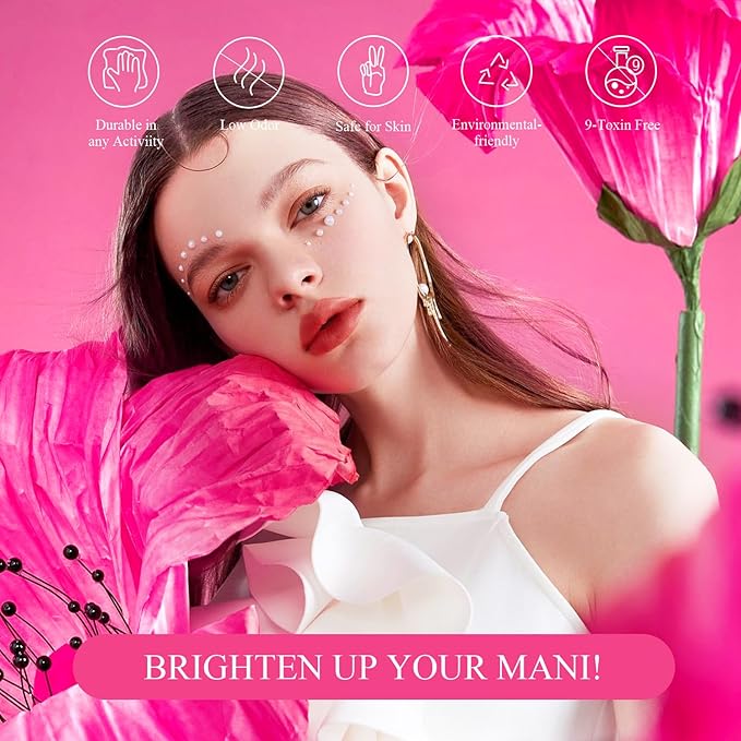 Gel Nail Polish, 1Pcs 15ML Hot Pink Gel Polish Bright Summer Neon Colors Gel Polish Soak Off Starters Nail Art Salon Manicure Design at Home Girlfriend Gift for Holidays 2024 Nails