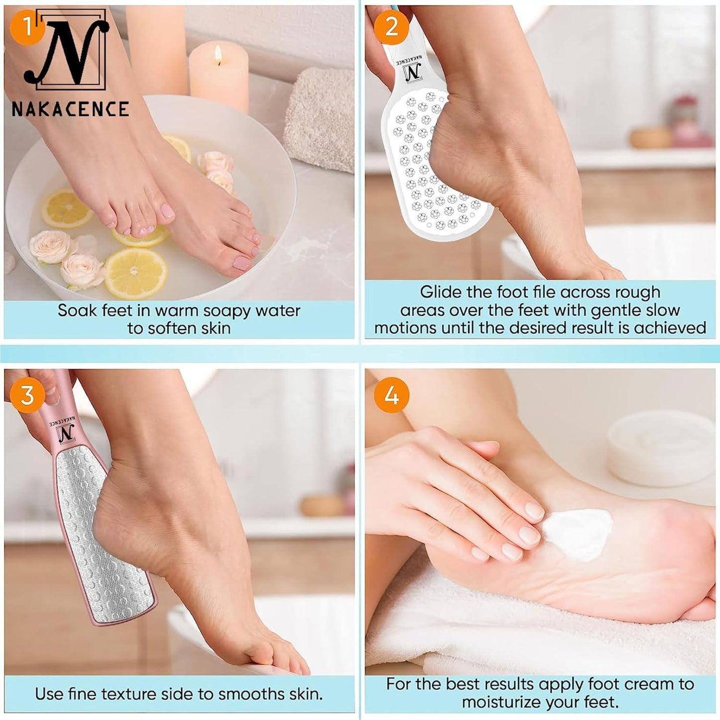 Foot File,Foot Scrubber Dead Skin Double Sided Foot Scraper Rasp Callus Remover, Pedicure Foot Scrubber Grater,Foot Heel Craper for Cracked Heels, Foot Grater Shaver Scraper for Callus Removal 2pcs