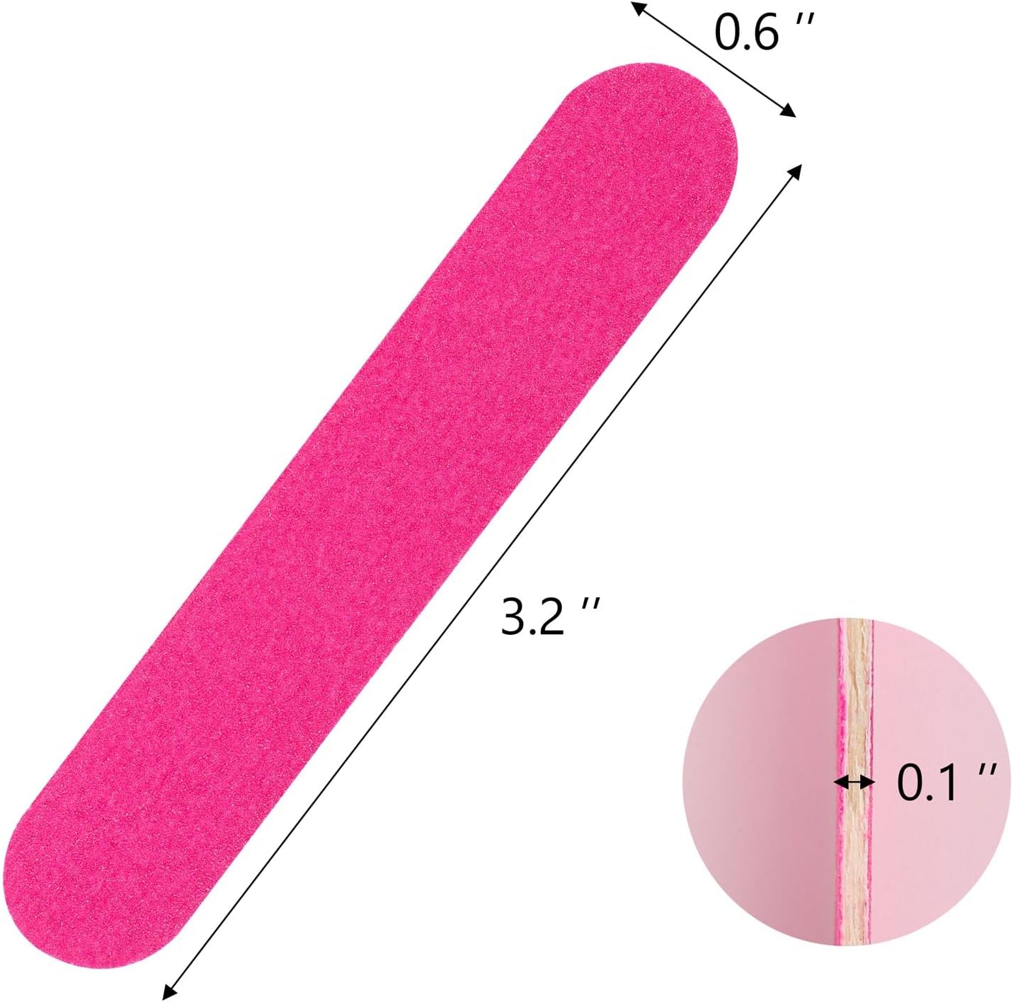 Tbestmax 100 Mini Nail File 3.4 inch Double Sided Emery Boards for Fingernail Tools 150 Grit - Pink