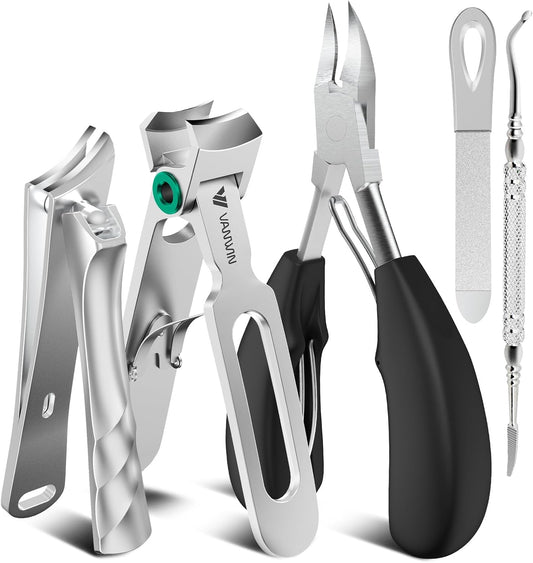 Toenail Clippers for Seniors Thick Toenails, Large Toe Nail Clippers for Men Thick Nails with 37mm Wide Opening, Heavy Duty Ingrown Toenail Clippers with Long Handle Sharp Slanted Nail Cutter